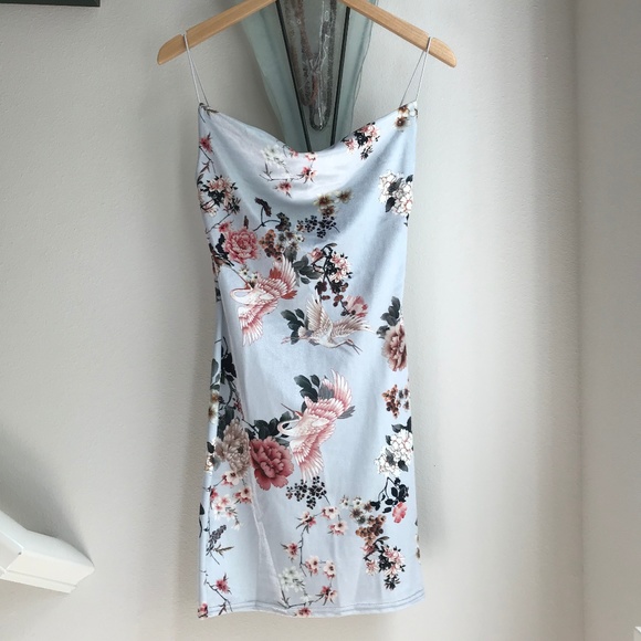 floral cowl neck dress